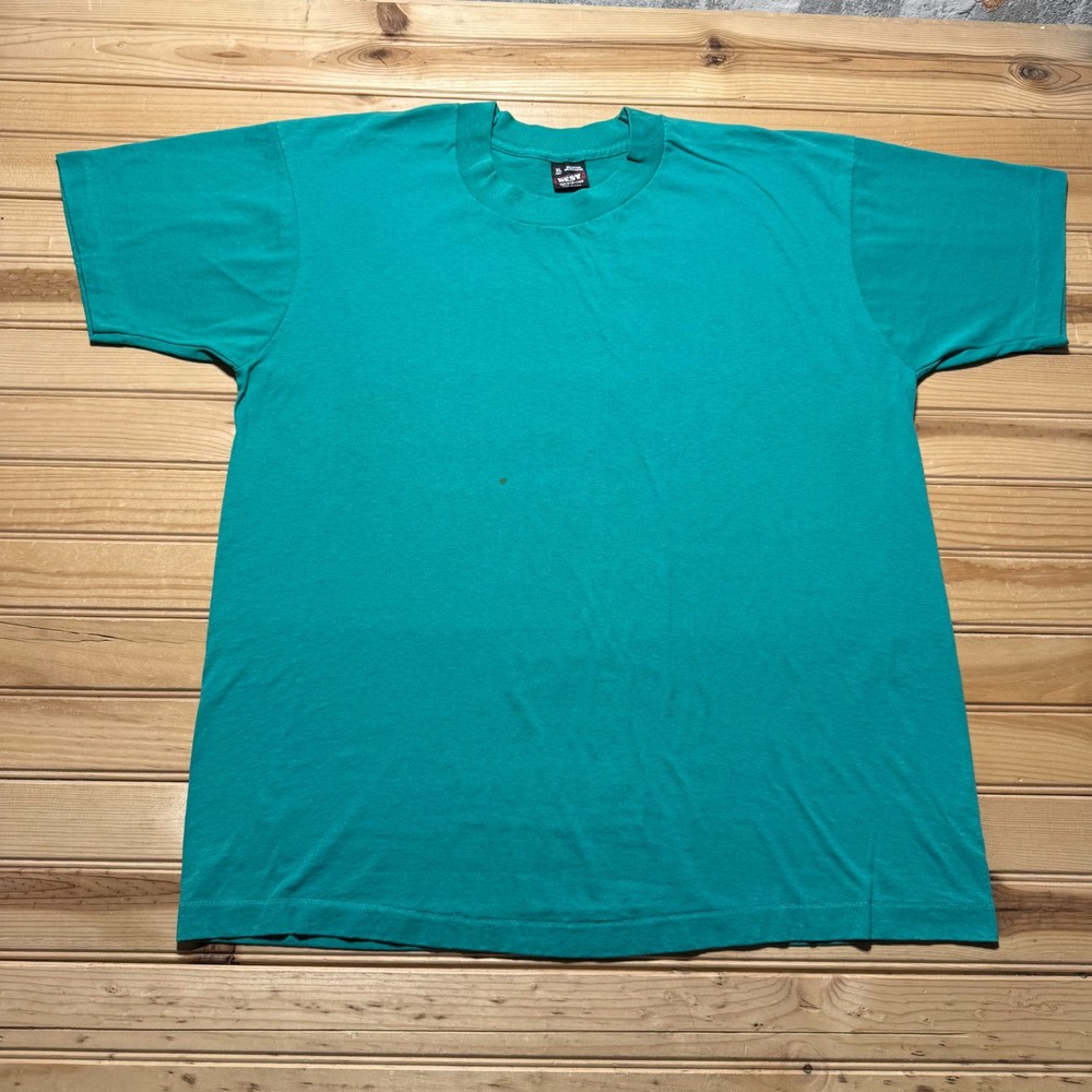 Vintage 90s Fruit of the Loom Blank Plain Single Stitch T-Shirt USA Made - XL