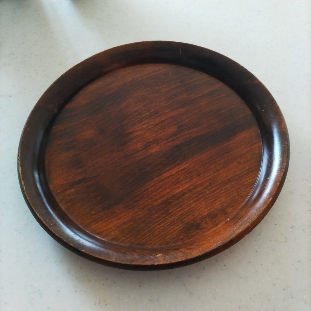 Wooden Round Tray Serving Tray Traditional Craft Collection Japanese Tableware