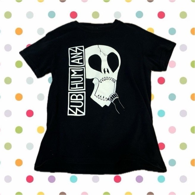 Subhumans Black Cotton Skull Graphic Short Sleeve T-Shirt