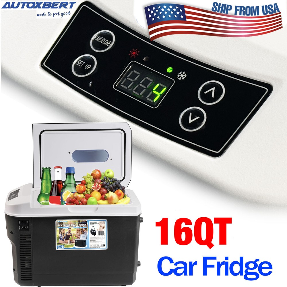 16QT Portable Fridge Freezer for Camping Travel Car 12V/24V/110V Center Console Cooler