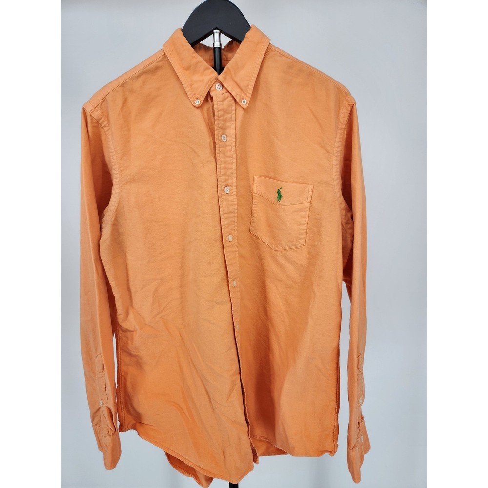 Polo Ralph Lauren Mens Orange Oxford Button Down Shirt Custom Fit Large L