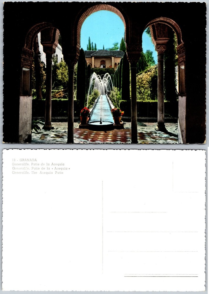 Continental Alhambra Patio Granada Spain Postcard