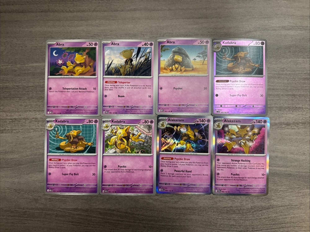 Abra Kadabra Alakazam Pokémon Card Collection Lot Of 8 With Holos And Reverse-image