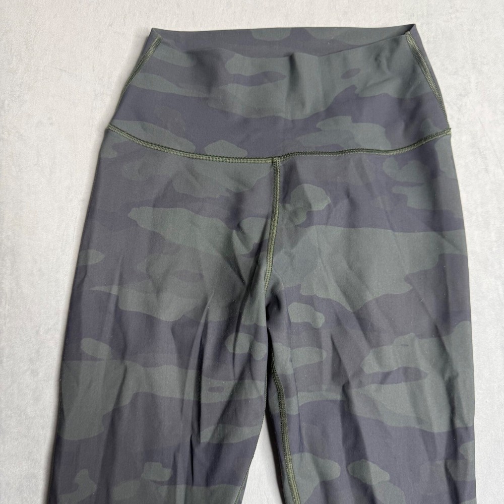 Alo Womens S High Waist Vapor Camo Hunter Green Leggings Athleisure