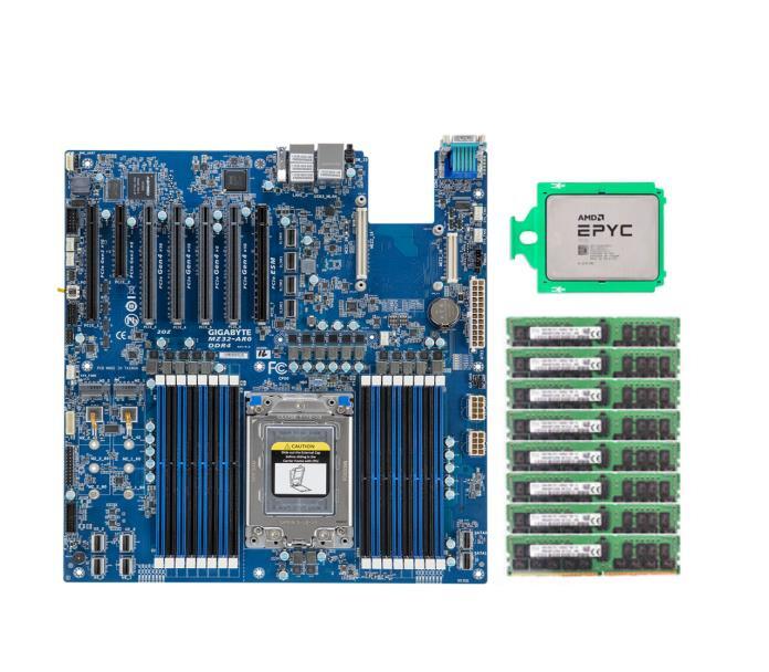 Gigabyte MZ32-AR0 Motherboard WITH AMD EPYC 7532 Processor (No RAM Included)