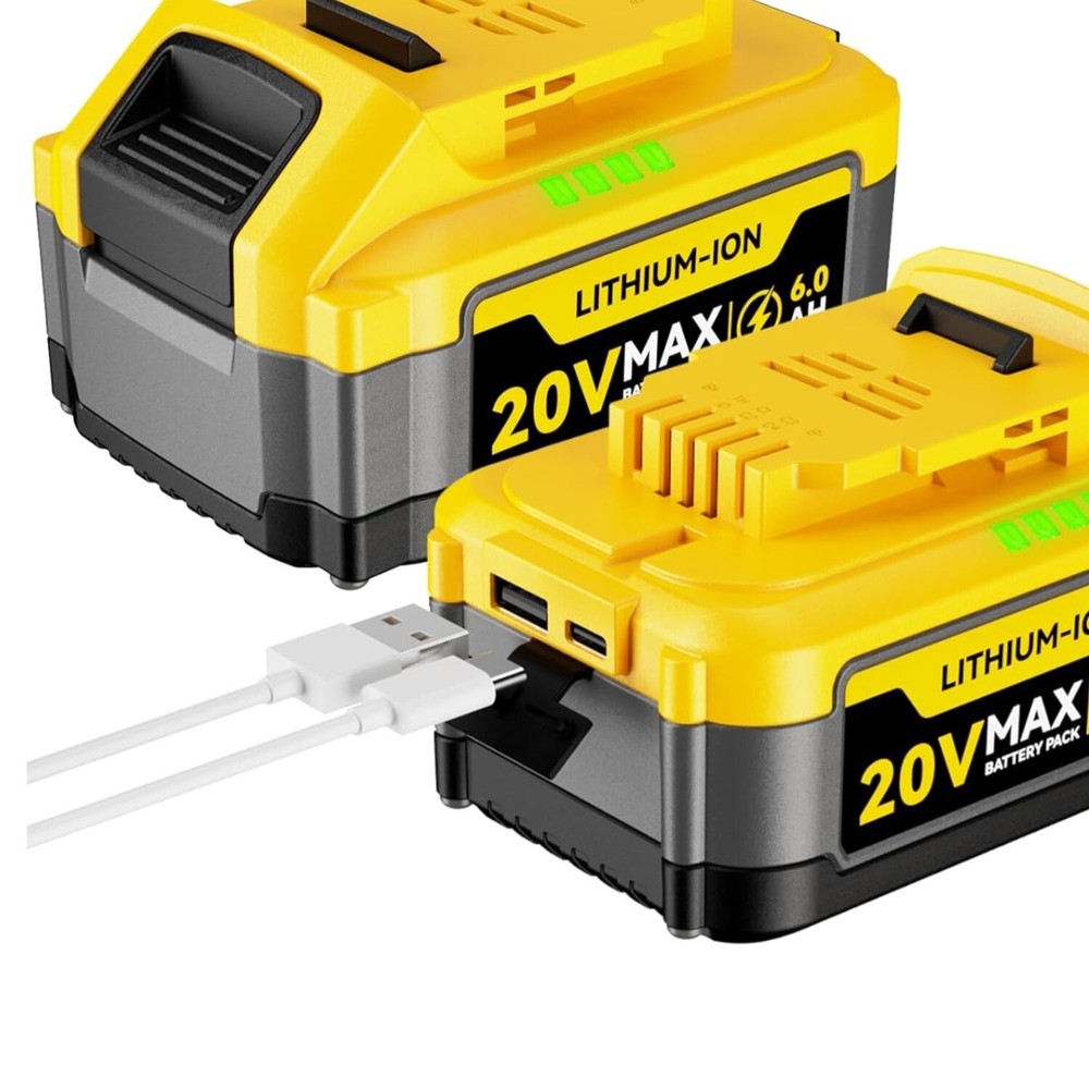 DeWalt 6000mAh Replacement Battery with Dual USB Charging Ports