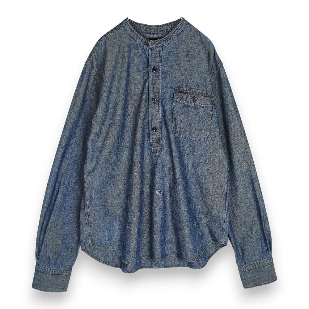 TODD SNYDER Indigo Denim Pullover Shirt M - Minor Flaws