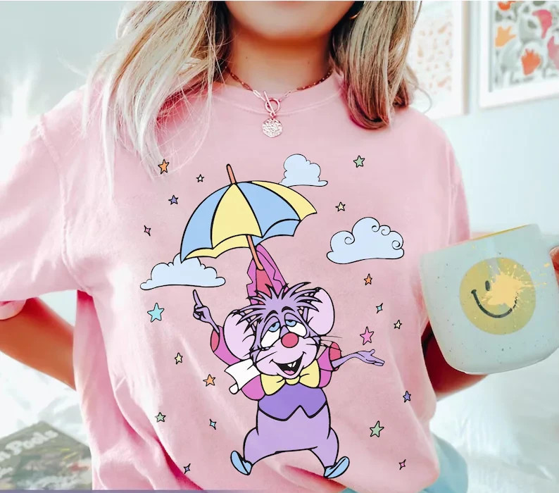 Retro 70s Dormouse T-shirt, Vintage Alice In Wonderland Mad Tea Party Tee