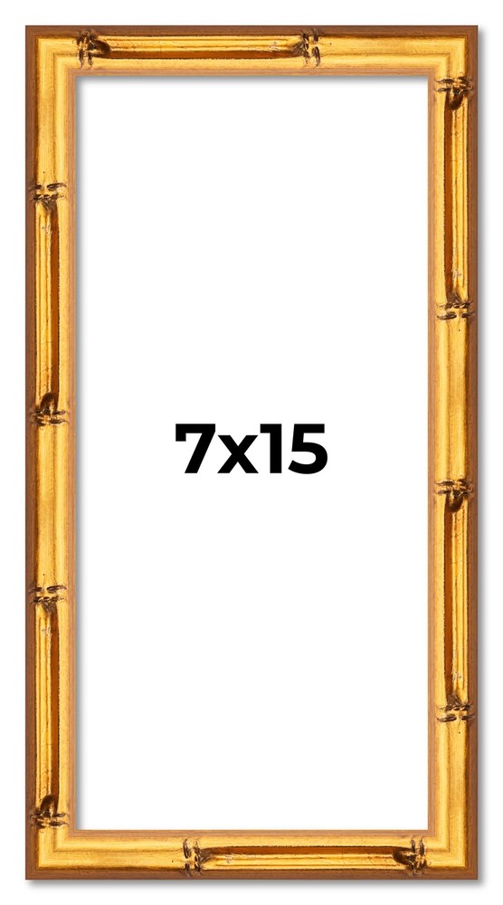 7x15 Frame Gold Bamboo Solid Wood Picture Frame | 1 Inch Moulding Width | Interi