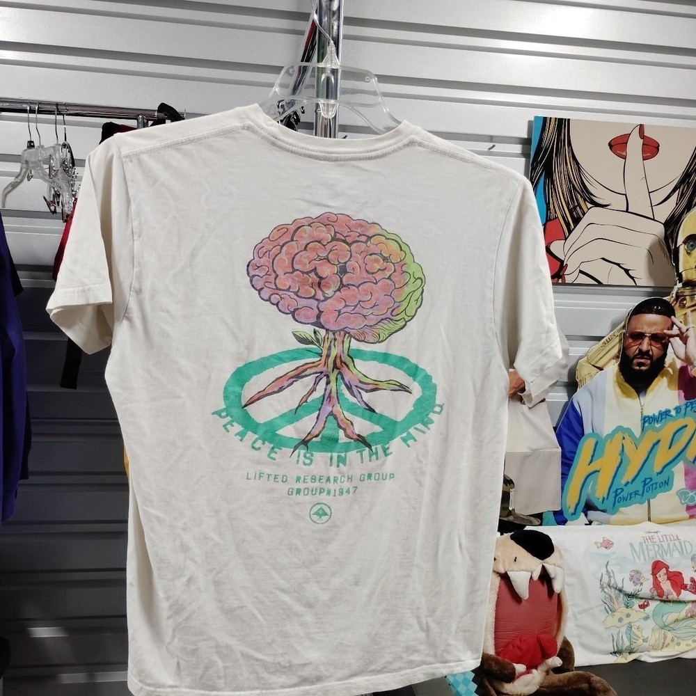 Lrg Lifted Research Group Peace Is In The mind Tee  Size Medium White Fair A294