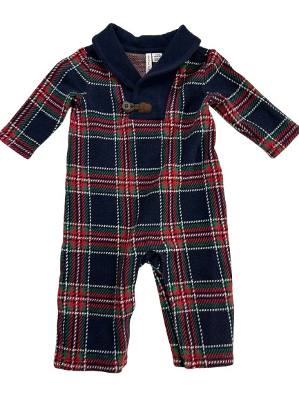 JANIE & JACK Plaid Tartan One Piece Baby Boy 3-6M GUC