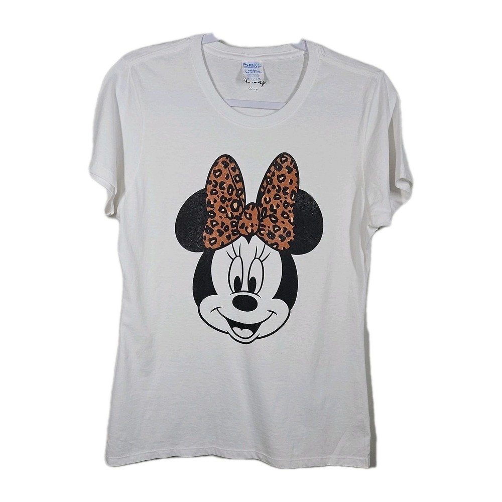 Minnie Mouse Leopard Bow Shirt Women's Size Medium Disney Trip