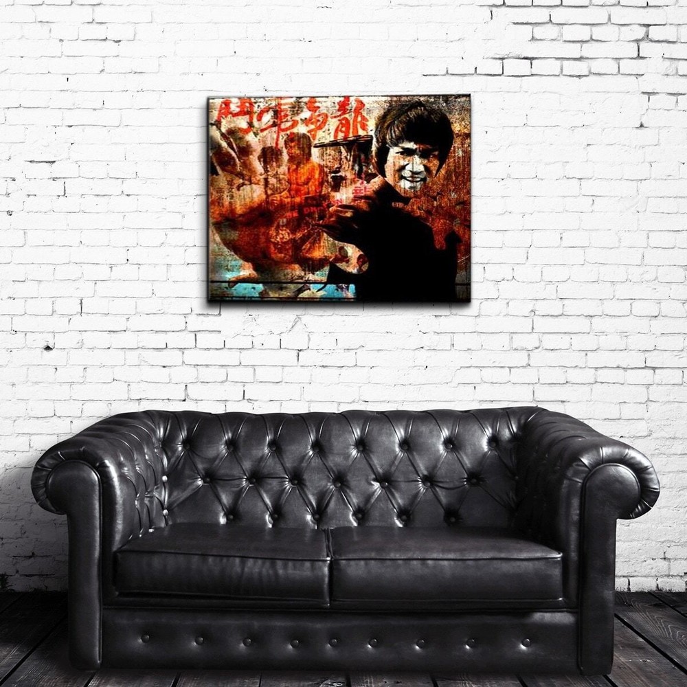 Ready2HangArt Multi-Color Bruce Lee Acrylic Wall Art 24x24 Inches