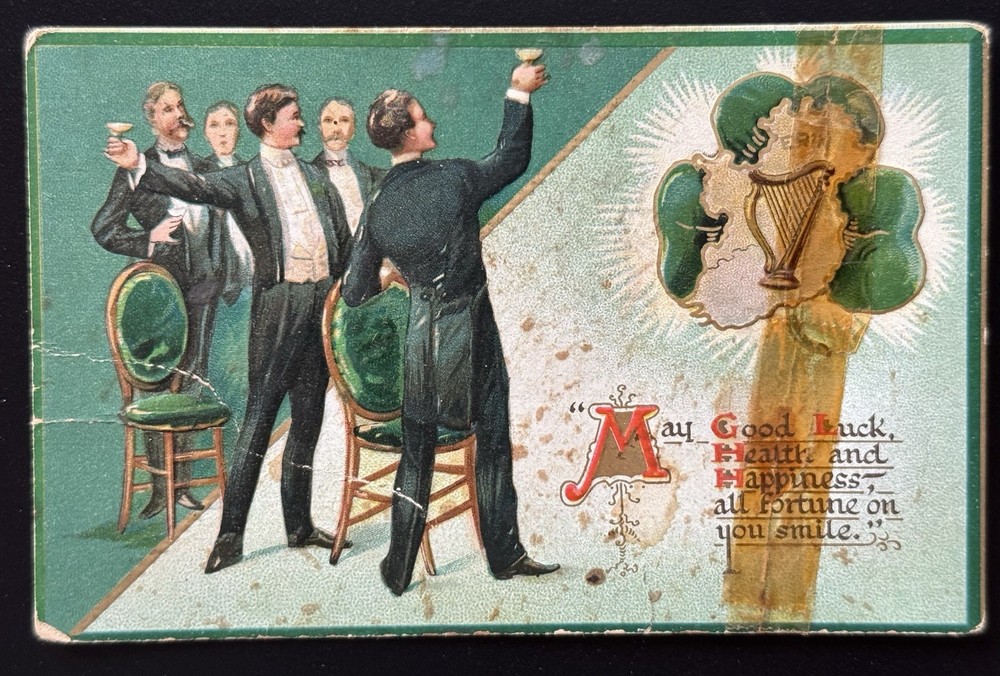 St. Patrick's Day Greetings Posted EMB Tuck's Postcard