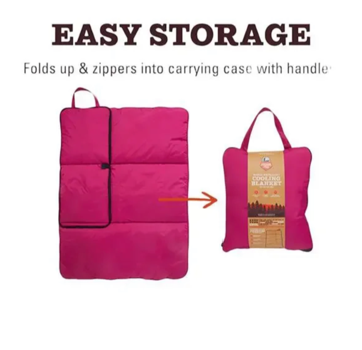 Acadia Water Repellent Pink Strawberry Cooling Blanket Pad Dog Pet Travel-image