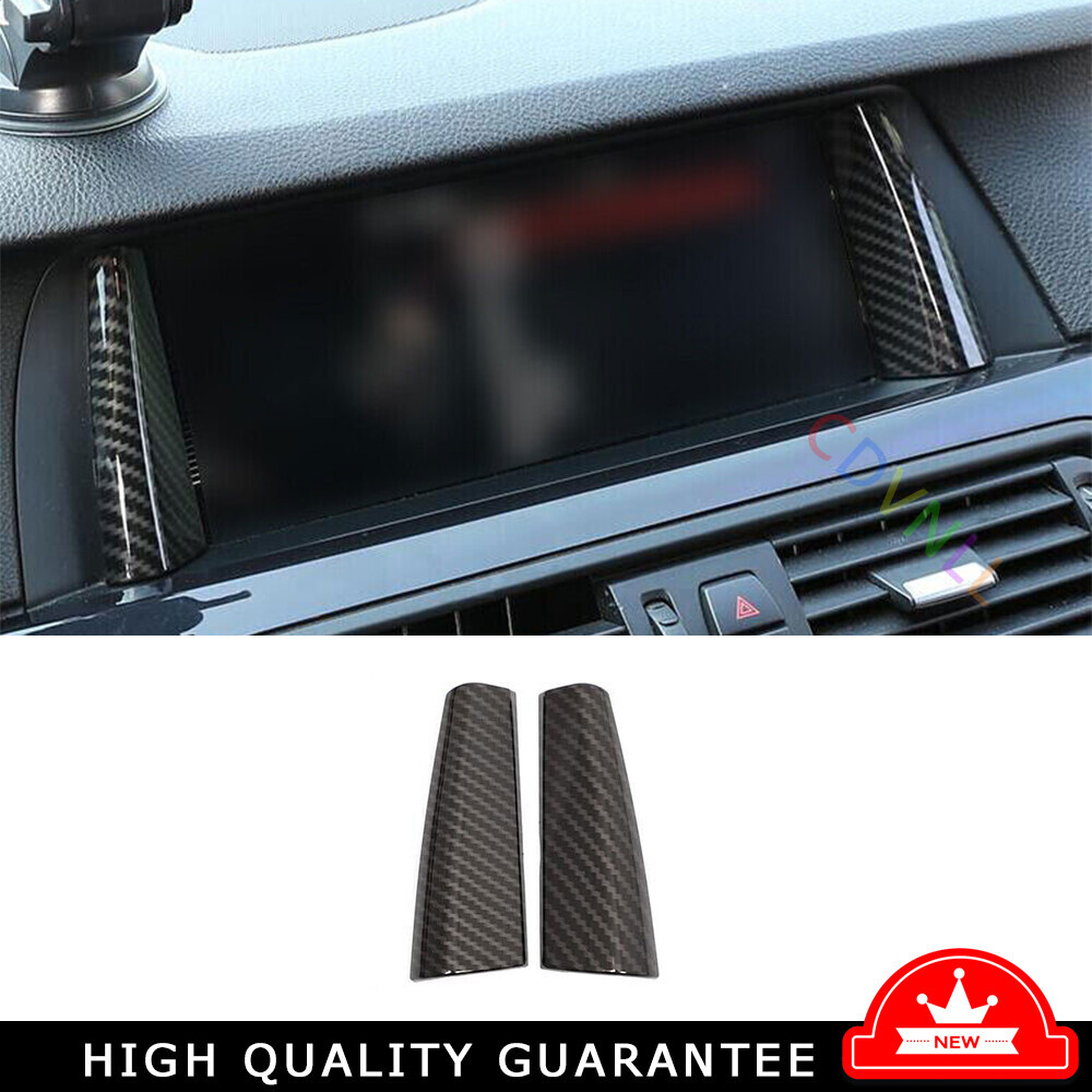 Middle Console Navigation Panel Trim Fit For BMW 5 Series 2011-2017 Carbon Fiber