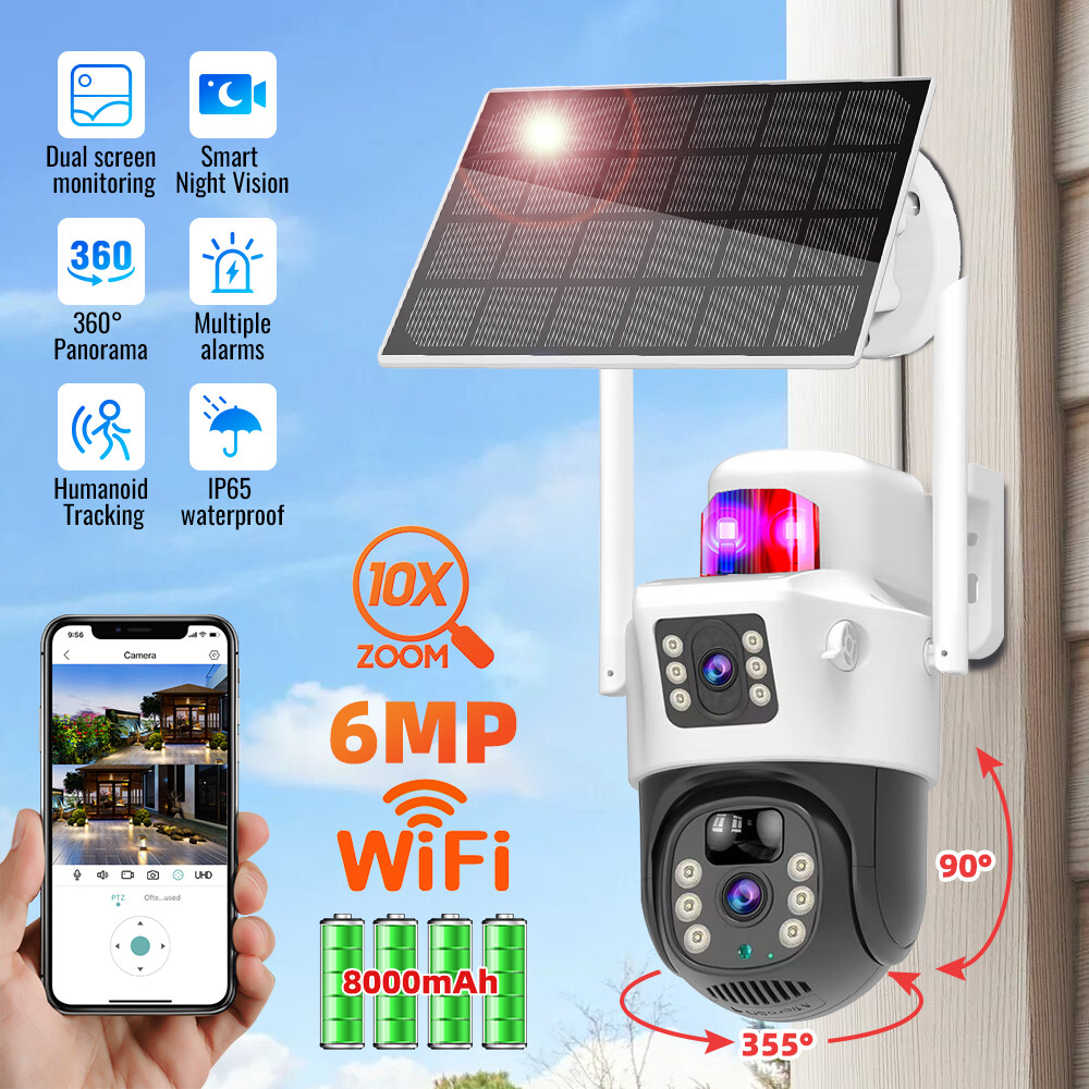 Camara De Seguridad Solar Inalambricas Para Exterior Con Vision Nocturna y Audio