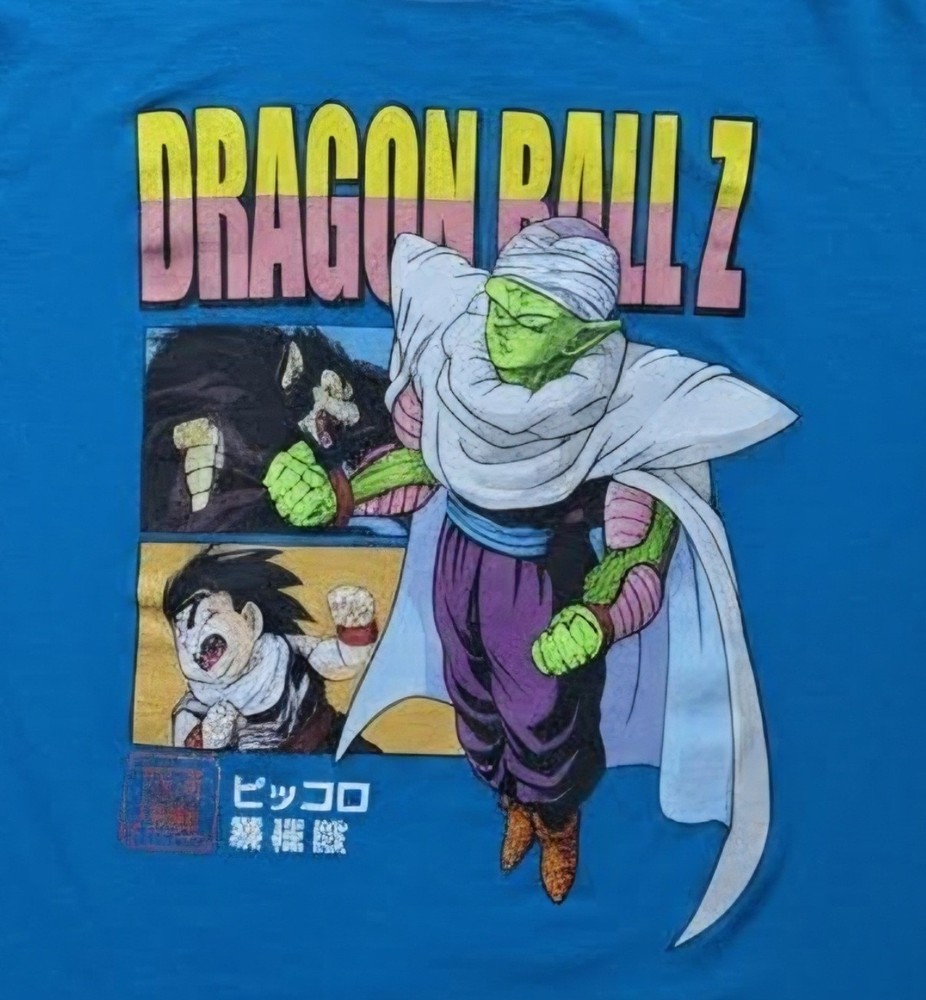 Dragon Ball Z Piccolo Graphic Tee Mens XL Blue Anime Manga Shirt DBZ