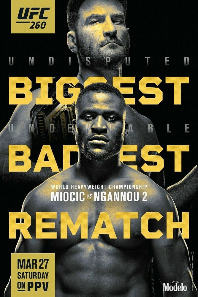 UFC 260 Poster MIOCIC VS NGANNOU 2 Fight Poster Premium Quality Choose your Size