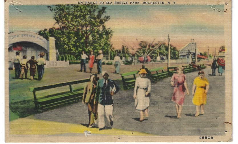 Rochester NY Sea Breeze Park 1944 Irondequoit Amusement Park Postcard New York