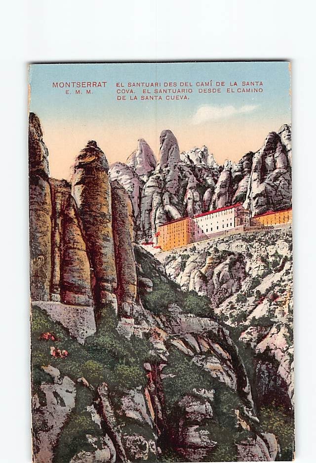 Postcard El Santuario Desde El Camino De La Santa Cueva Montserrat Spain