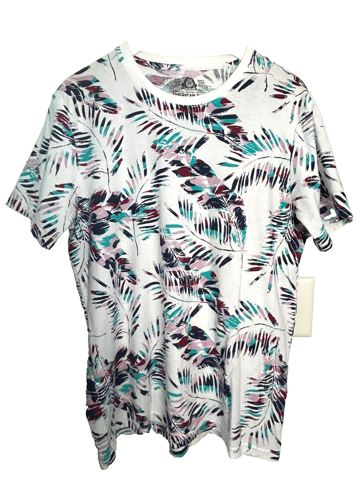 American Rag T-Shirt Mens Large Floral Short-Sleeve Crew-Neck Cotton Tee