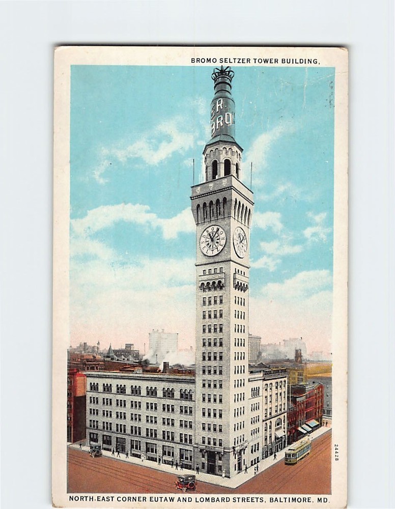 Postcard Bromo Seltzer Tower Building Baltimore Maryland USA