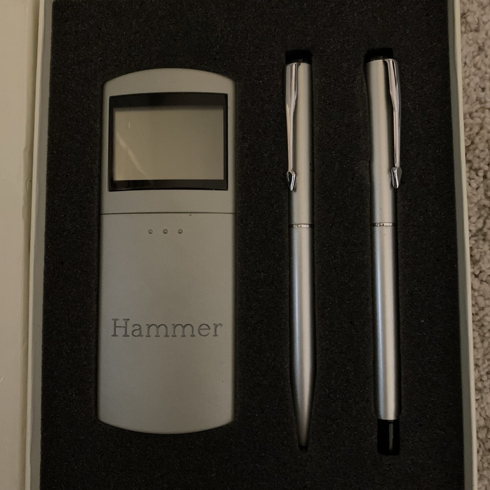 Engraved Things Remembered Gift Set with 2 Pens and Electronic Calendar Calculator