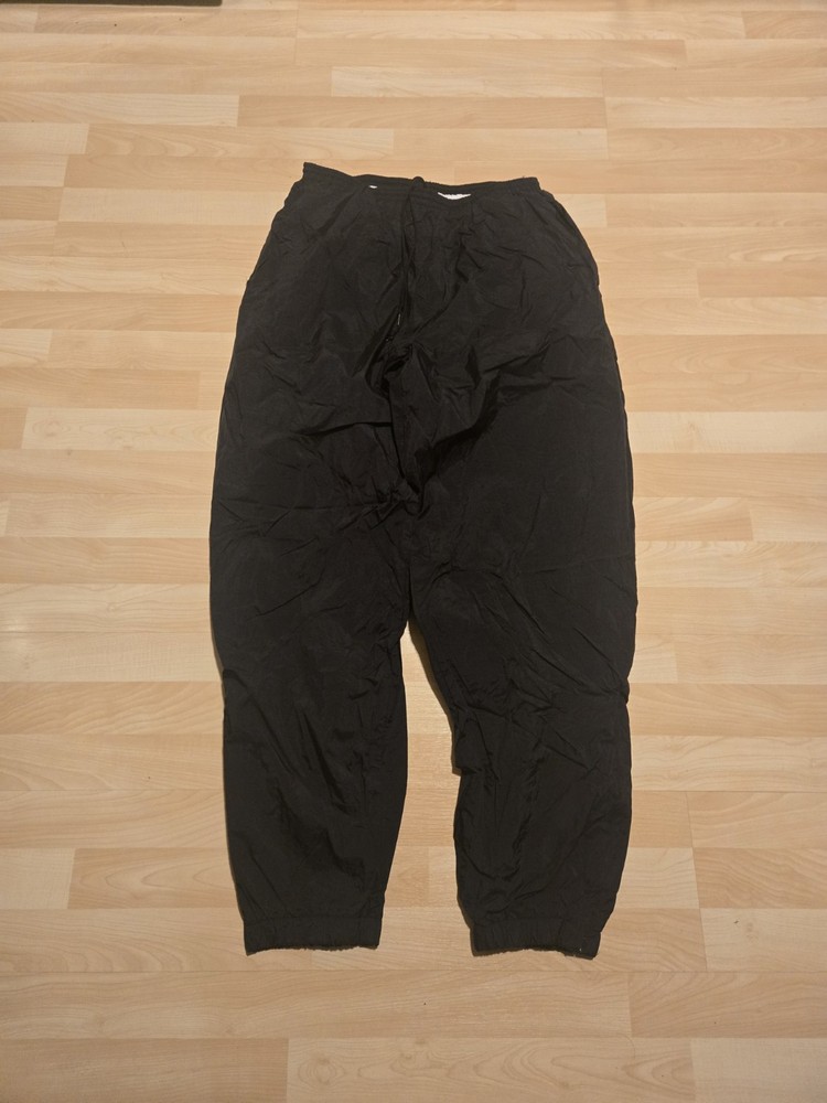 Vintage 90s Nike Windbreaker Track Pants Size XL Black Nylon Ankle Zip Swoosh