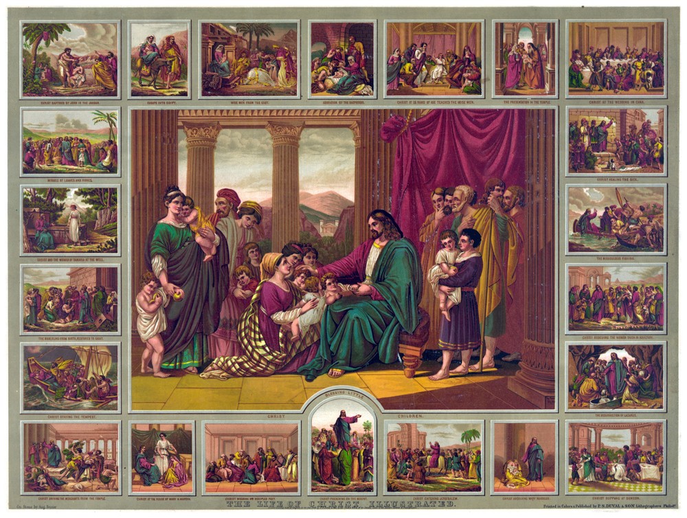 Decor Religious Poster. Graphic Art Design. Life of  christ Illustrated. 1169