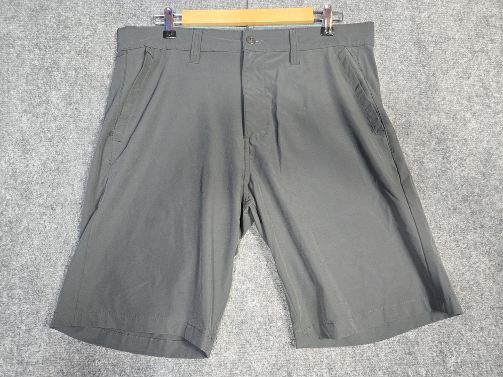 SURF-Style Shorts Mens 34 Gray Stretch Performance Golf Zip Pocket Casual Chino