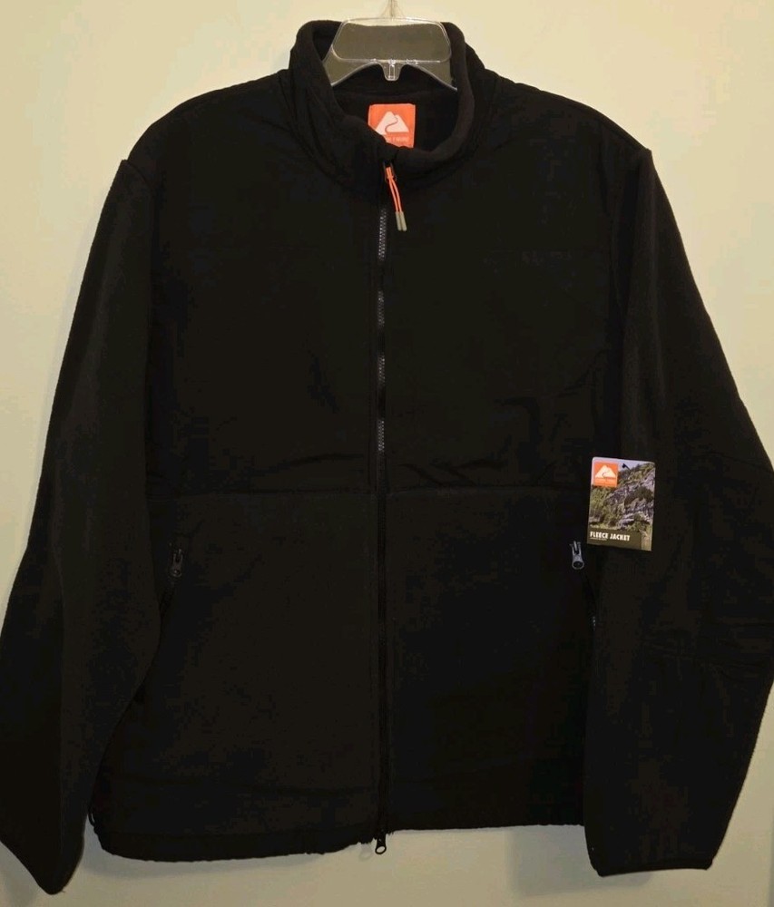 Ozark Trail Men's XL Mixed Media Fleece Jacket BLACK #10725