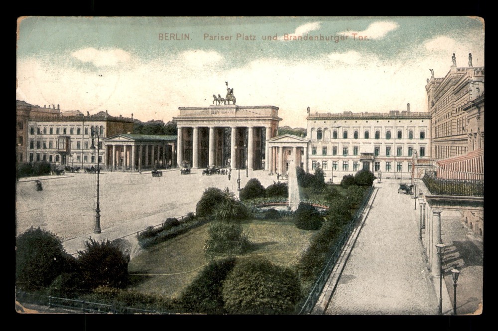 Berlin Pariser Platz Brandenburg Gate People Buildings Postcard Divided