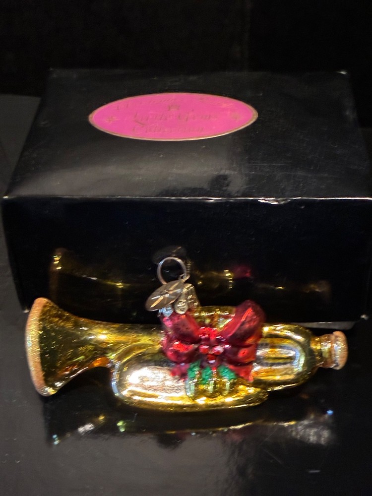 Christopher Radko Ornament Little Gem French Horn Vintage  2000 with Box