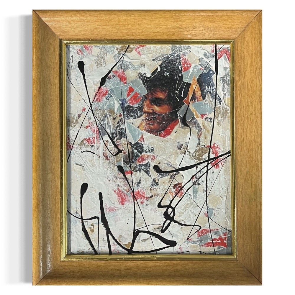 Original Framed Mixed Media Abstract Art Collage 10x12 