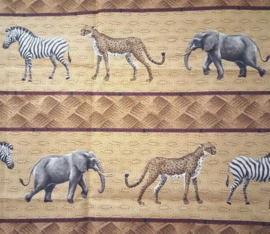 jungle animals zebra fun fabric length  elephant 25 x 10.5 inch 1pc new