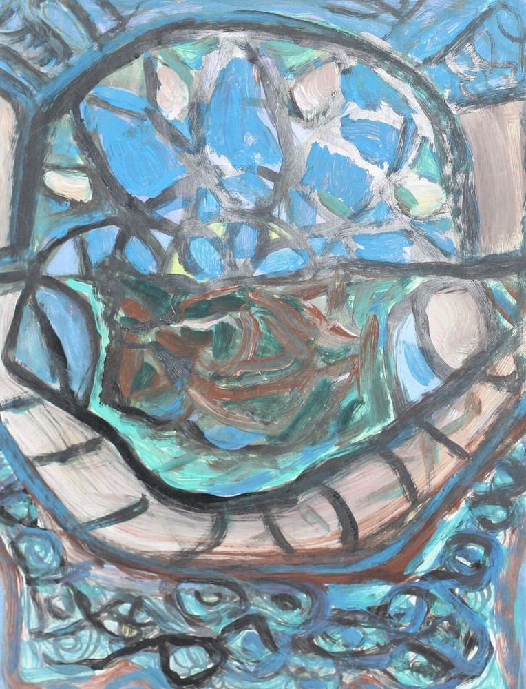 Vintage abstract gouache painting composition