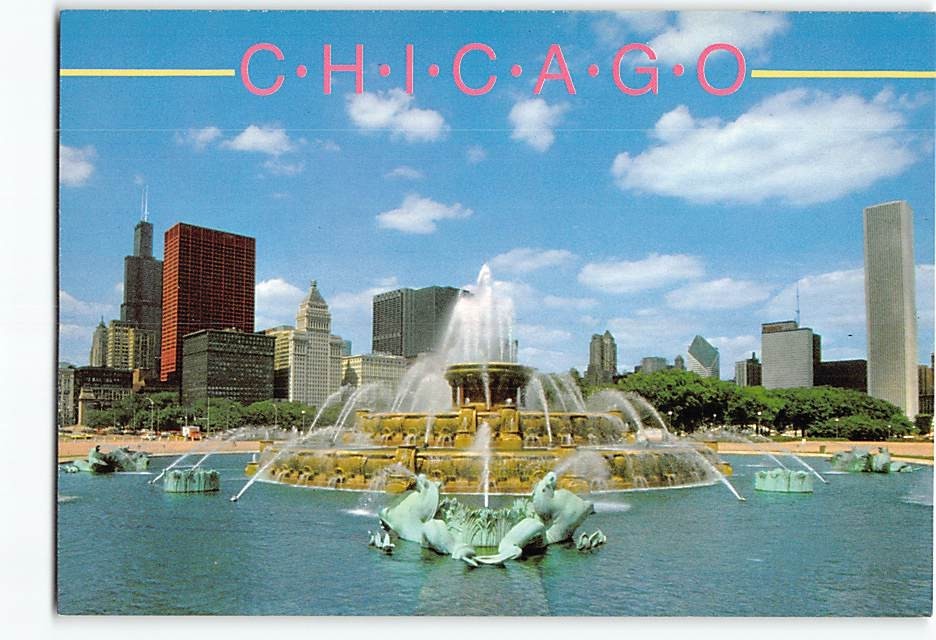Postcard Buckingham Fountain Chicago Illinois USA