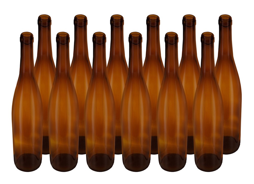 750 ml Amber Glass Hock Bottles, 12 per case For Wine Making