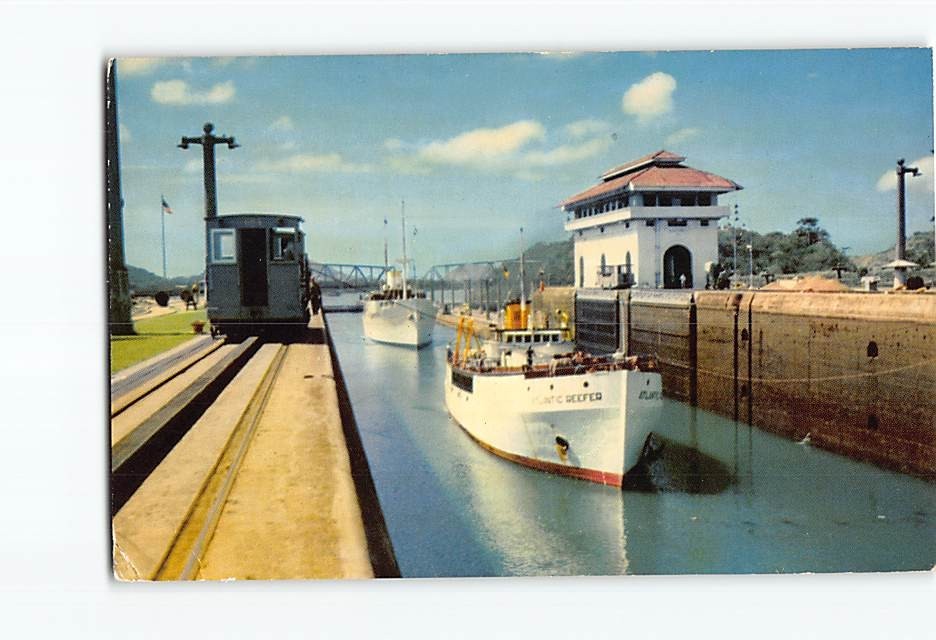 Postcard Open Gates Panama Canal