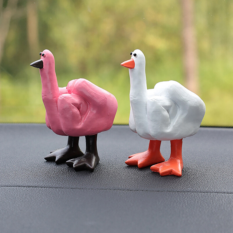 Middle Finger Small Duck Sculpture Resin Duck Decorative Figurine 7.5cm Tabletop