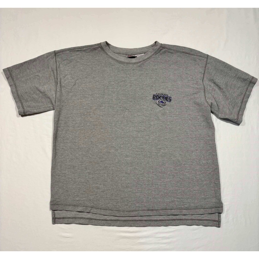 Vintage 1998 Colorado Rockies MLB Iron Knights Grey T-Shirt Mens XL Boxy Fit