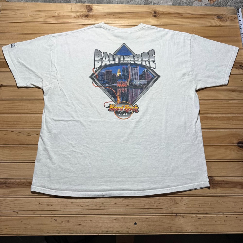 Vintage Y2K Hard Rock Cafe Baltimore Maryland Graphic Souvenir T-Shirt Men's XXL