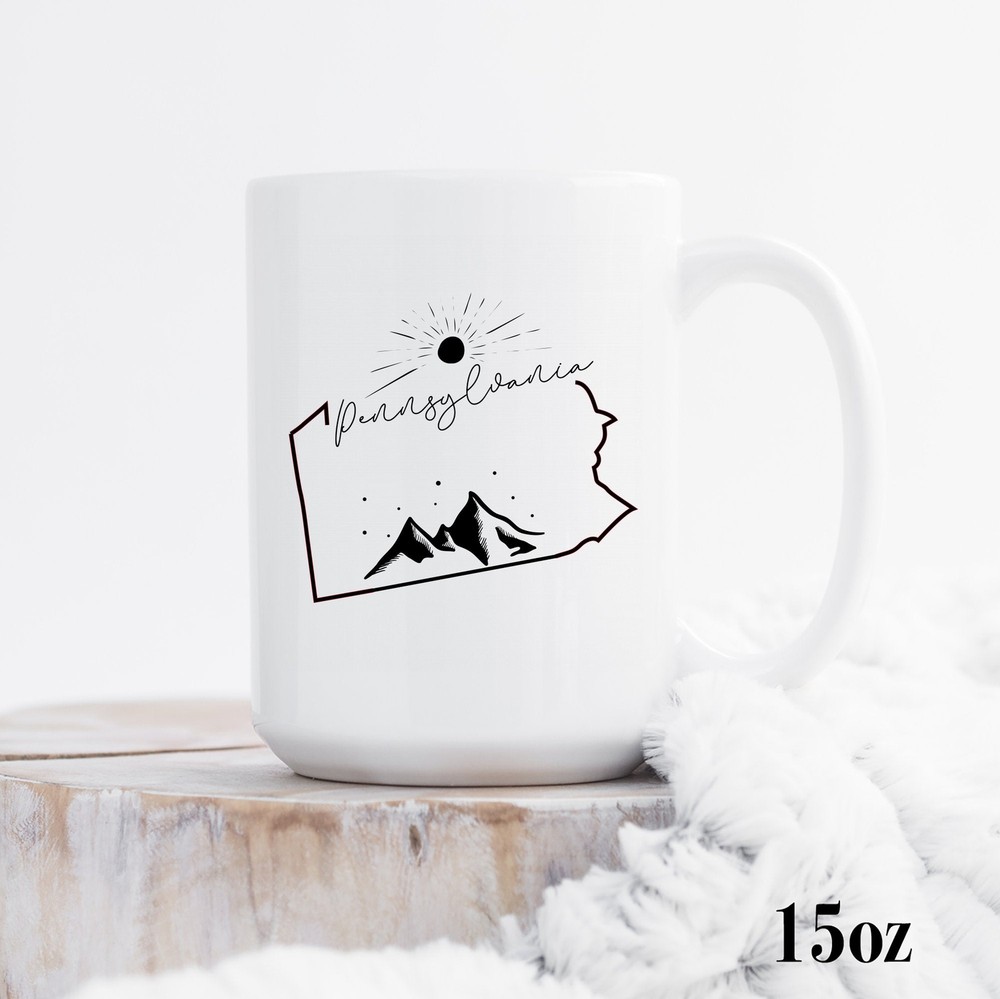 Pennsylvania Camping Enamel Mug Gift for Outdoorsy Campers