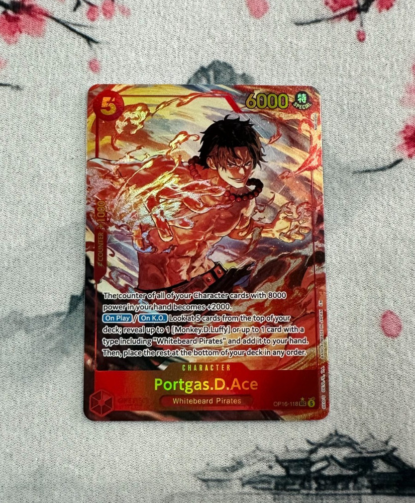 Portgas.D.Ace SEC ALT ART op-16-118 OP-16 The Time Of Battle NM+