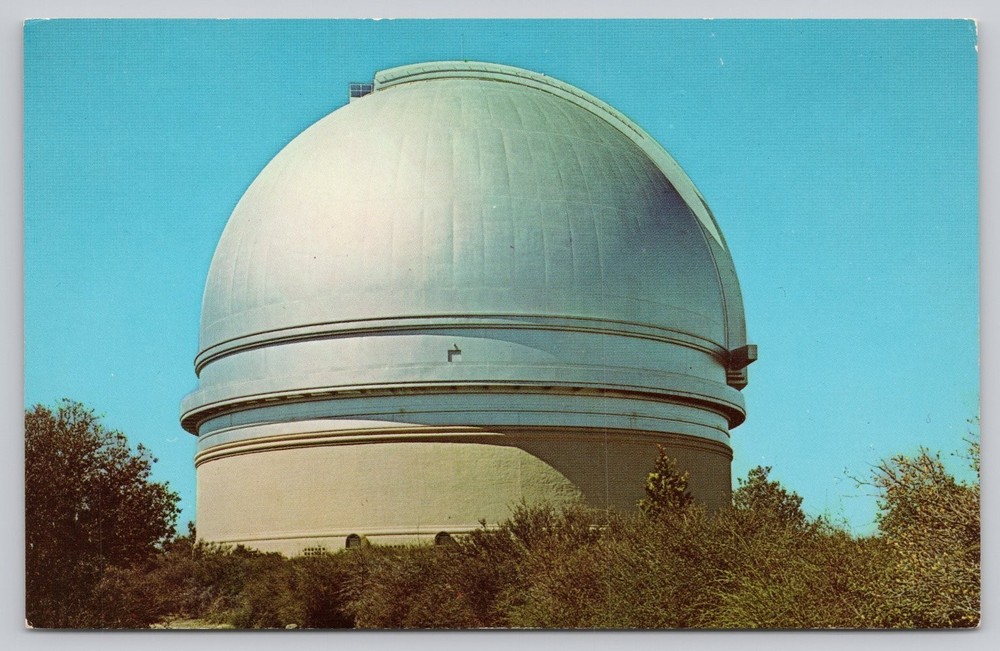 Vintage Palomar Observatory Dome Photochrome Postcard by Merle Porter
