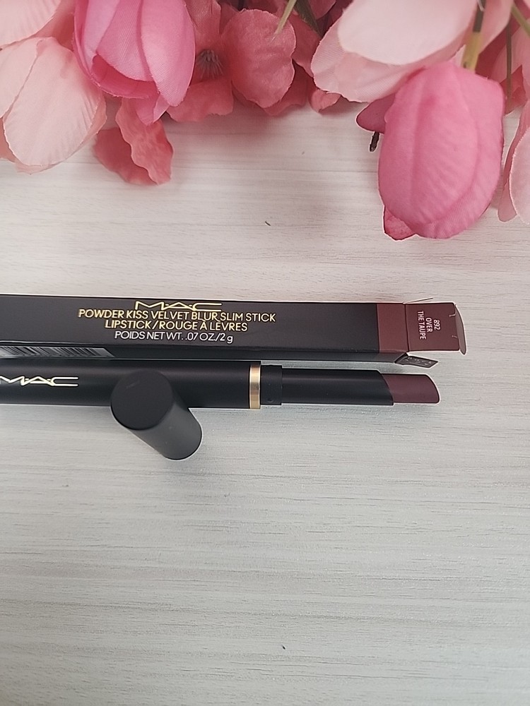 Mac OVER THE TAUPE 892 Powder Kiss Velvet Blur Slim Stick Lipstick