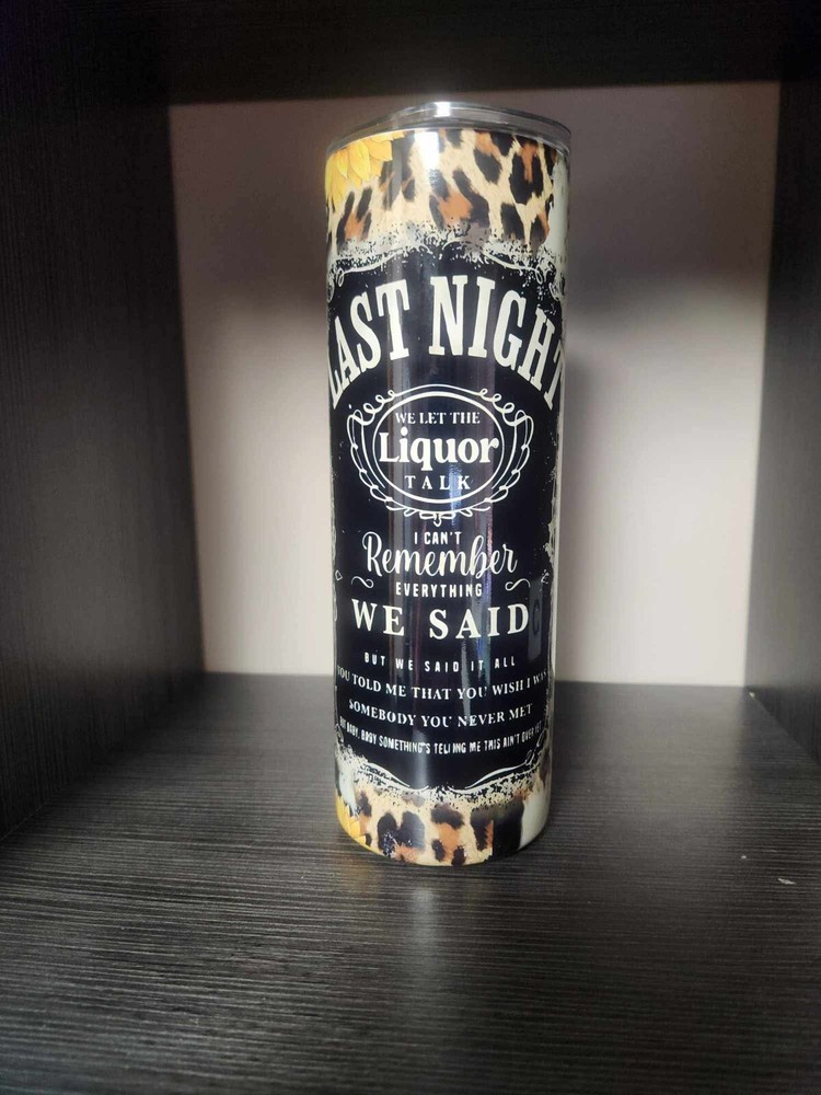 20oz Skinny Straight Sublimation Tumbler Morgan Wallen Design