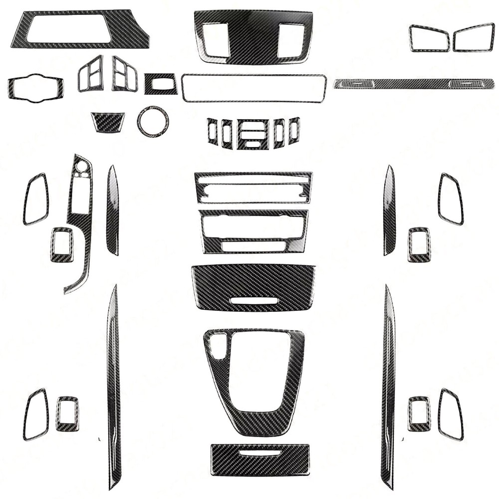 50Pcs Real Carbon Fiber Full Interior Trim Dash Cover For BMW 3 Series E90 E92