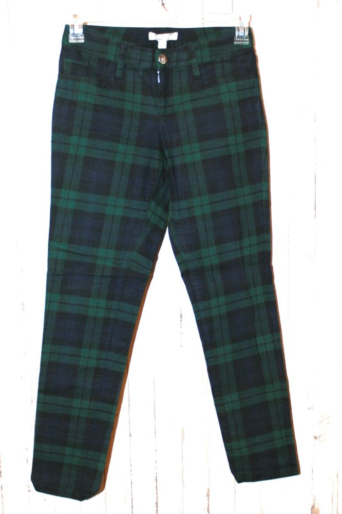 Banana Republic Women's size 0 Plaid Skinny Ankle Lightweight Jeans (6498